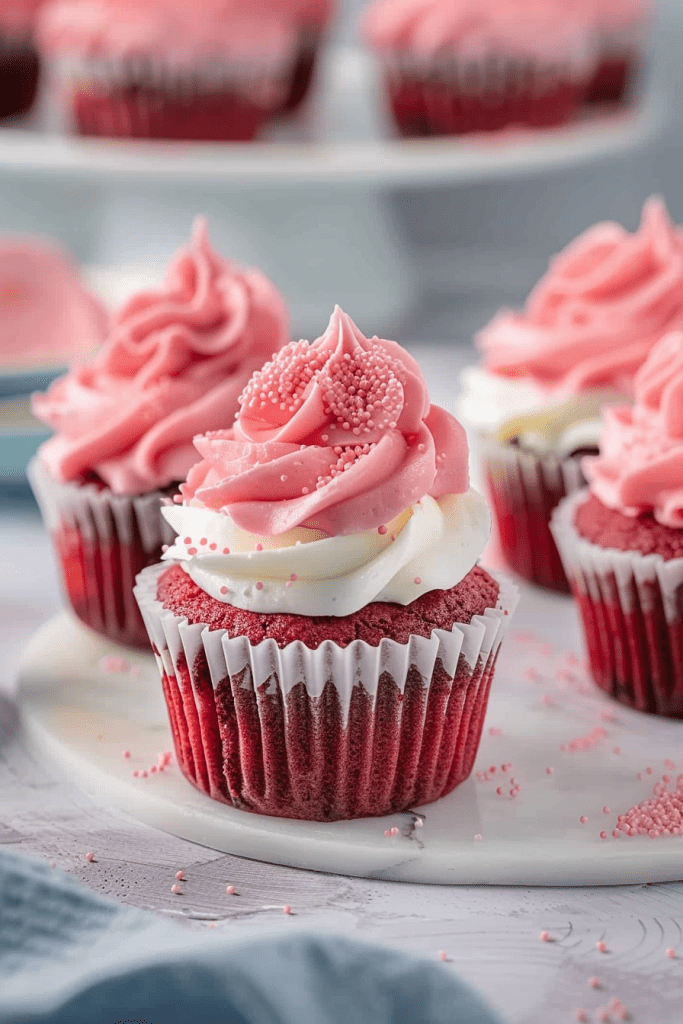 Decorate Pink Velvet Cupcakes