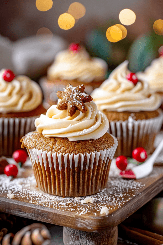 Decorating Gingerbread Cupcakes with Cream Cheese Frosting