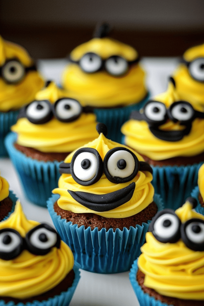 Decorating Minion Cupcakes