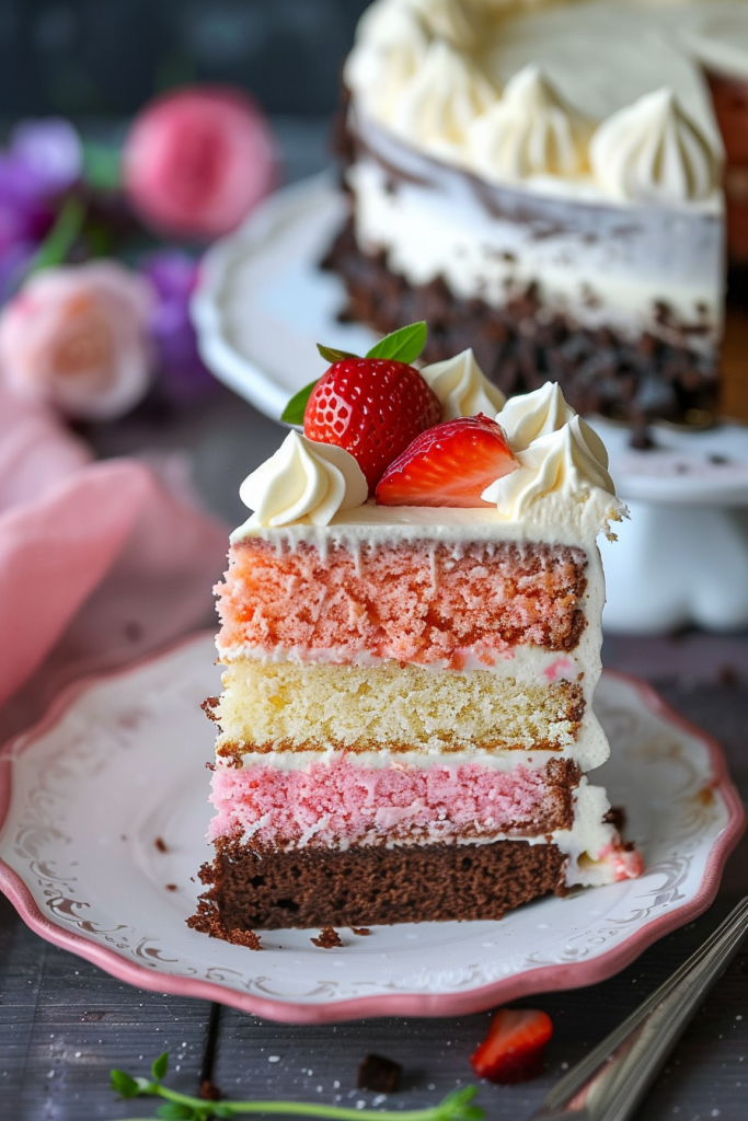 Decorating Neapolitan Cake