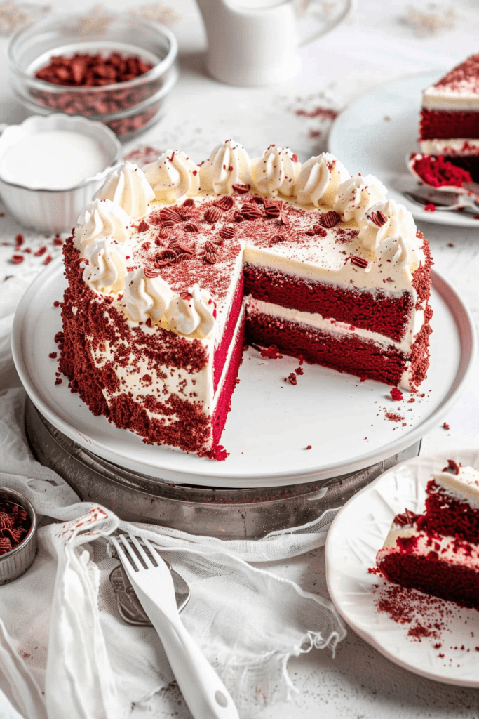 Decorating Red Velvet Cheesecake