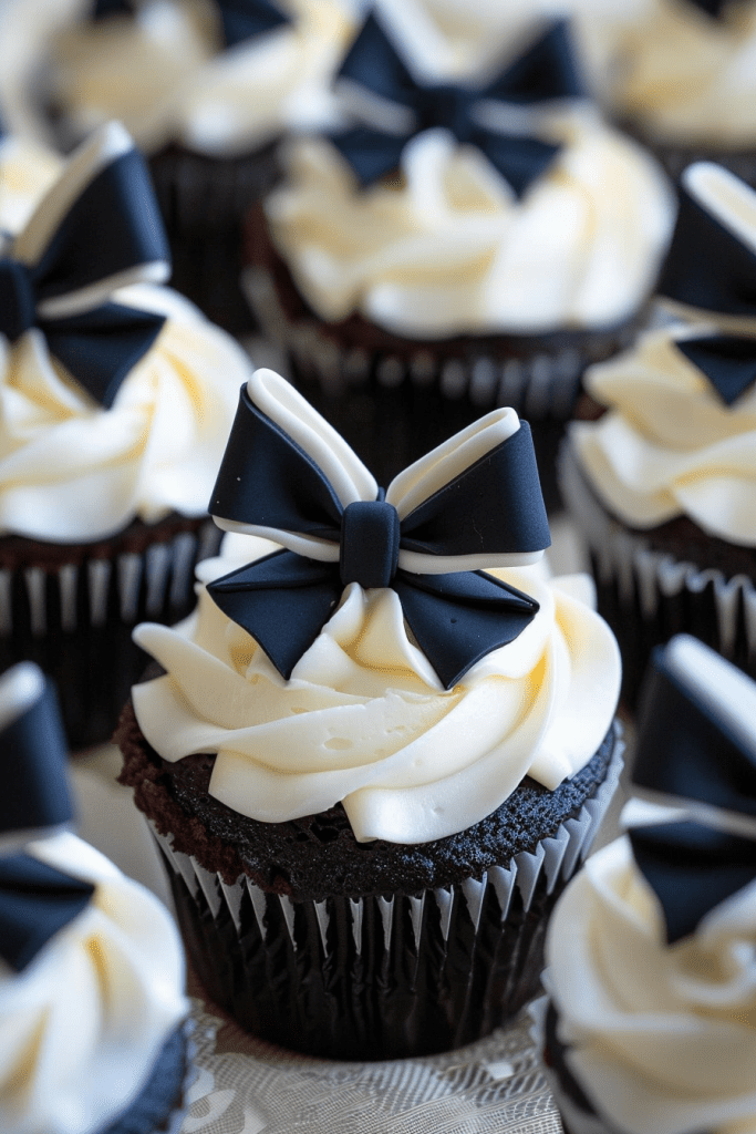 Decorating Tuxedo Cupcakes