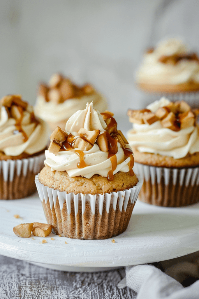 Delicious Apple Pie Cupcakes with Salted Caramel Buttercream