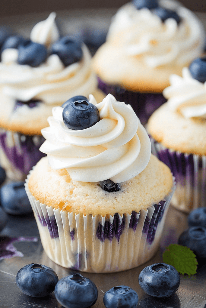 Delicious Blueberries n Cream Cupcakes