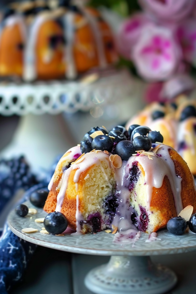 Delicious Blueberry Almond Mini Bundt Cakes