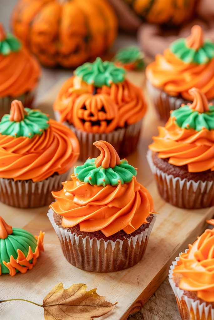 Delicious Buttercream Pumpkin Cupcakes