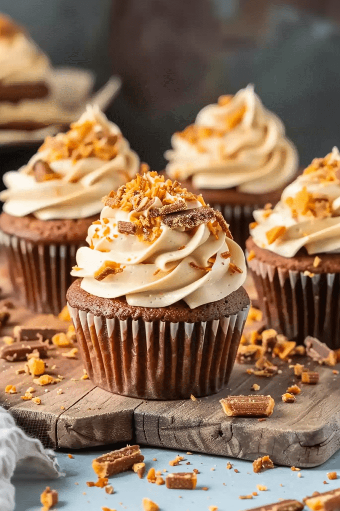 Delicious Butterfinger Cupcakes