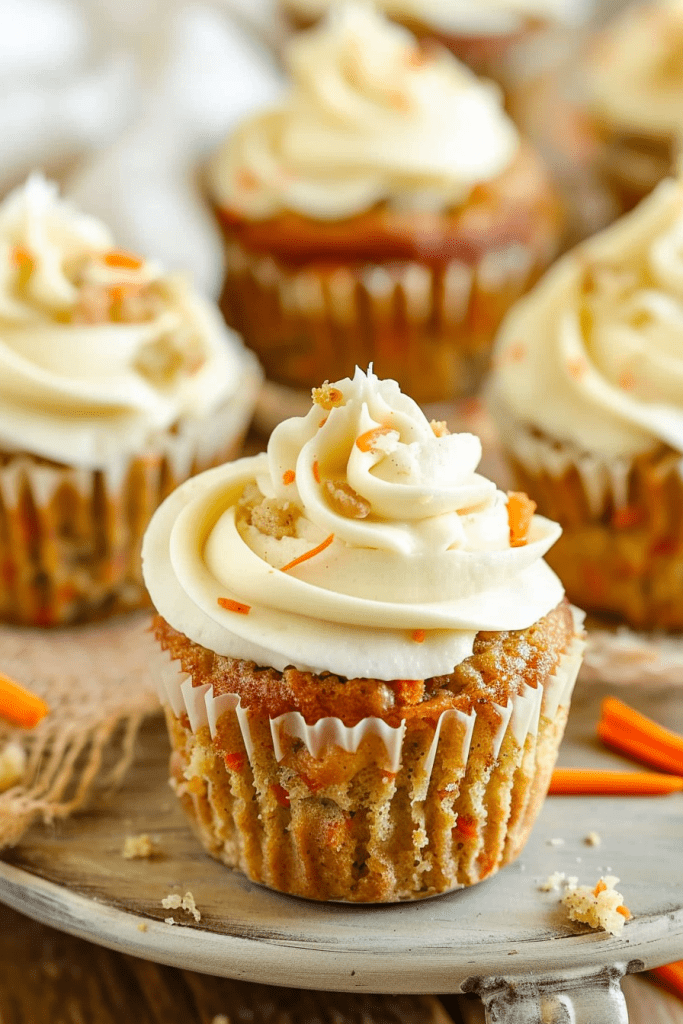 Delicious Carrot Cake Cupcakes with Cream Cheese Frosting