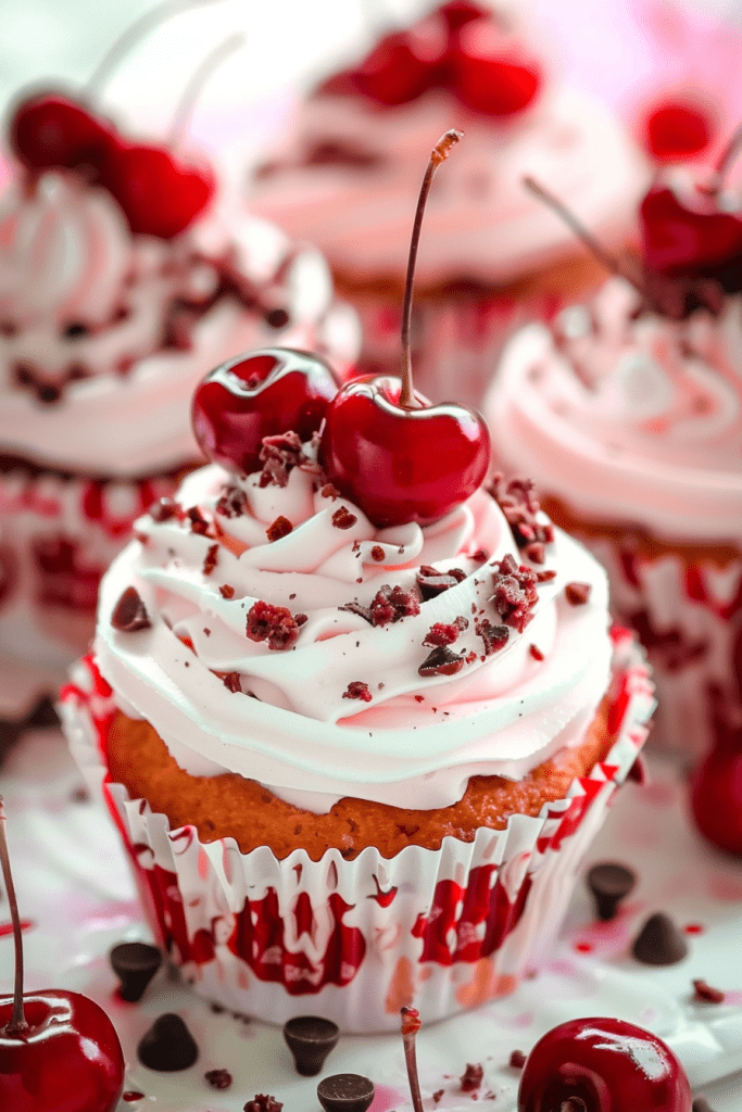 Delicious Cherry Chip Cupcakes