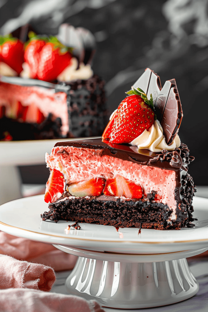 Delicious Chocolate Covered Strawberry Cheesecake