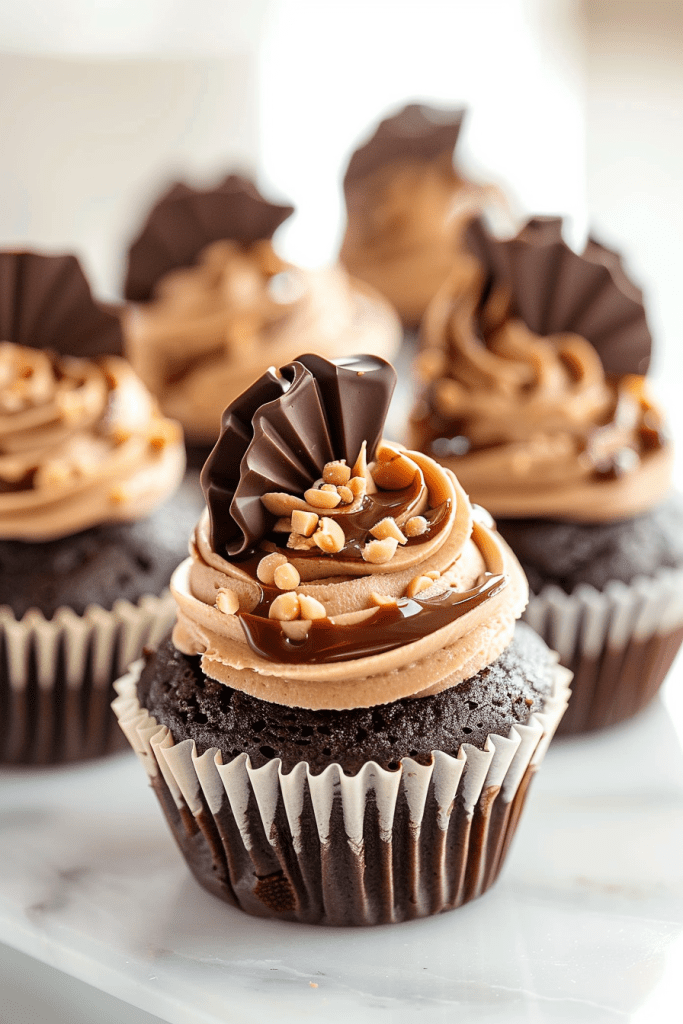 Delicious Chocolate Peanut Butter Mini Cupcakes