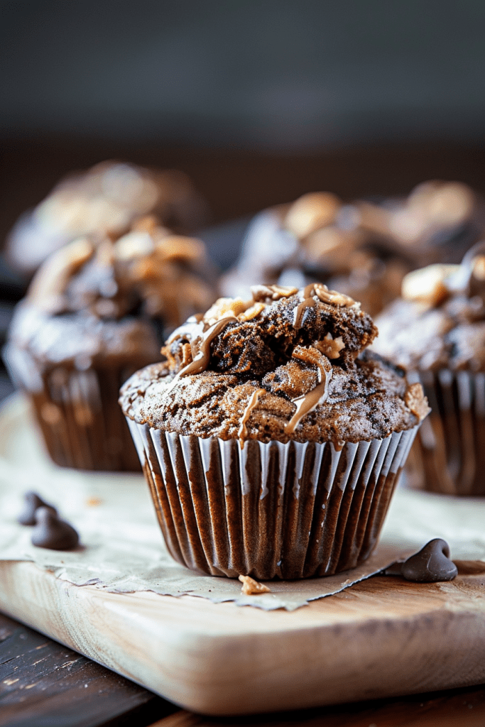 Delicious Chocolate Peanut Butter Swirl Muffins