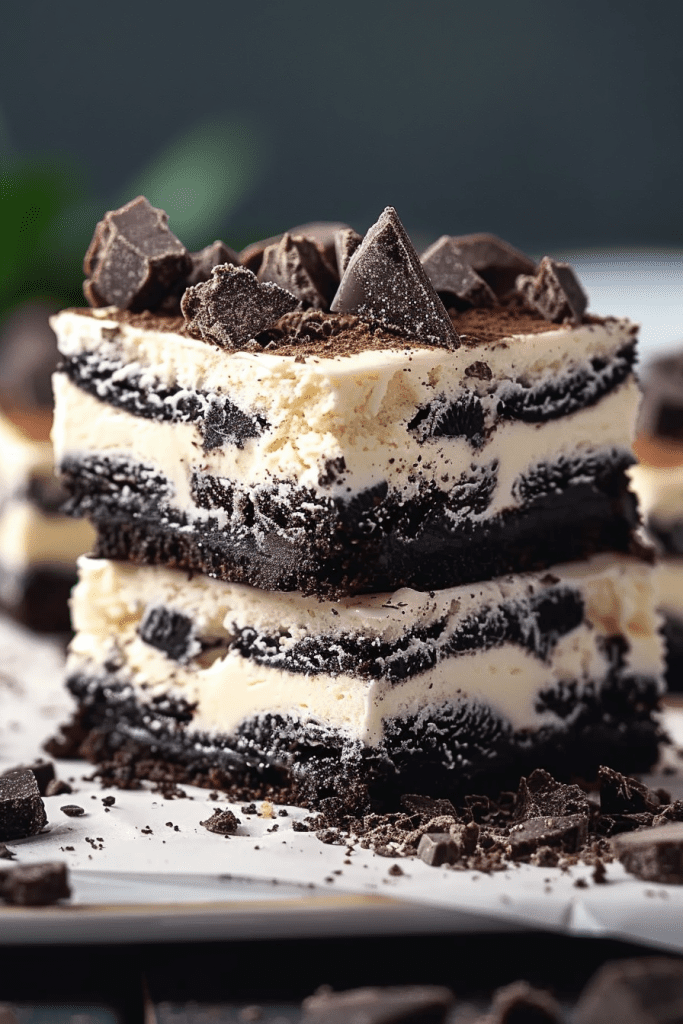 Delicious Cookies and Cream Cheesecake Bars