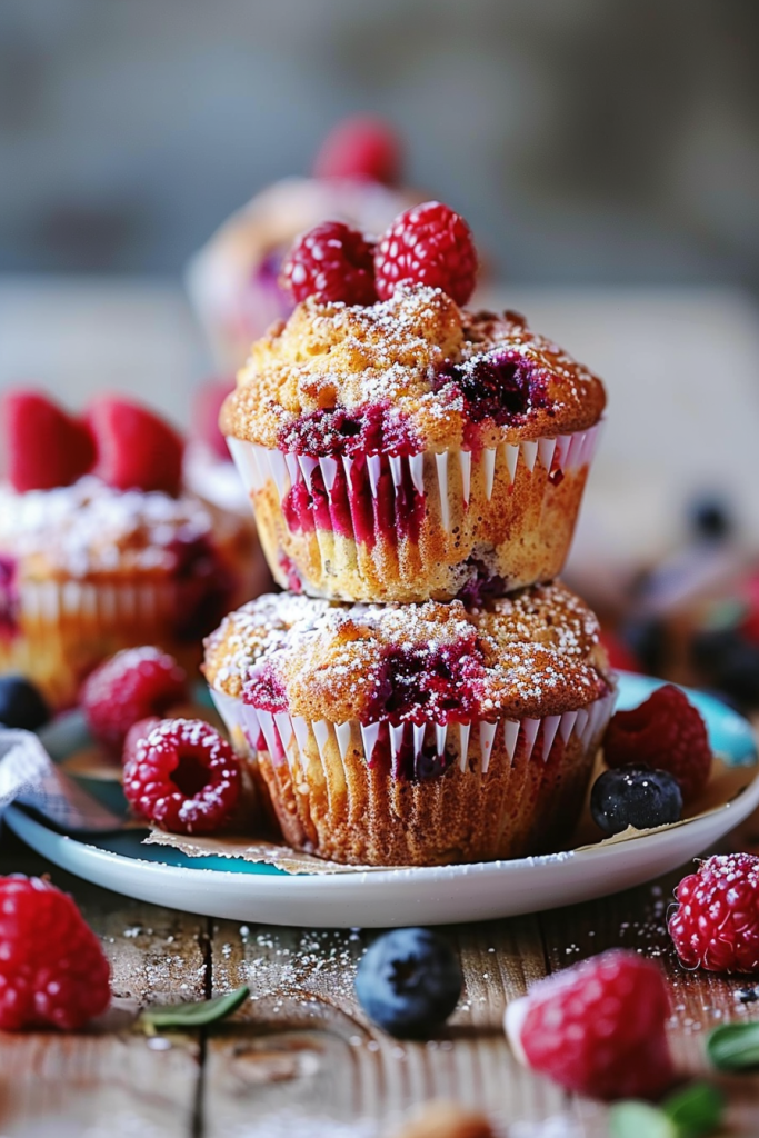 Delicious Greek Yogurt Raspberry Muffins