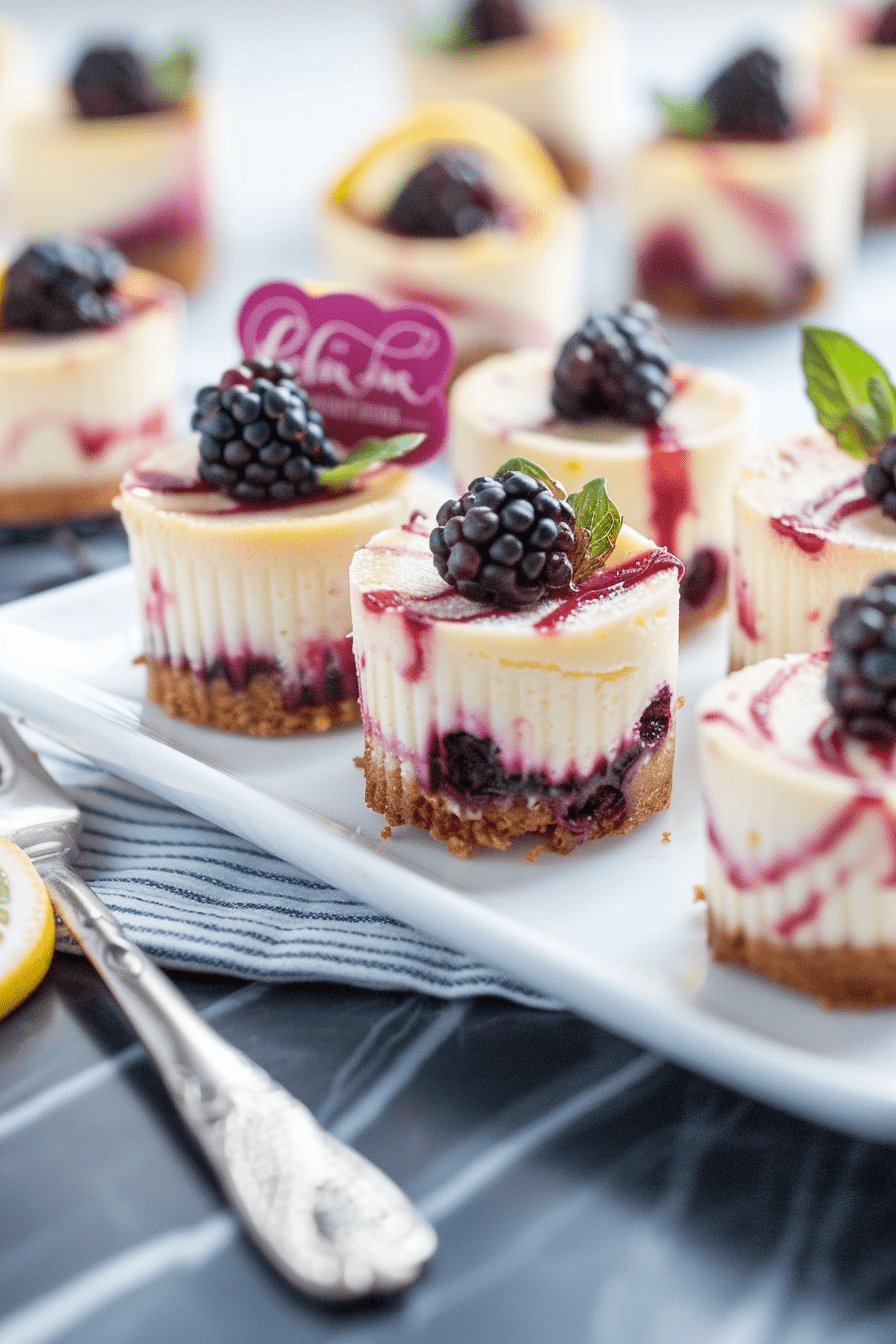 Delicious Lemon Berry Swirl Mini Cheesecakes Recipe