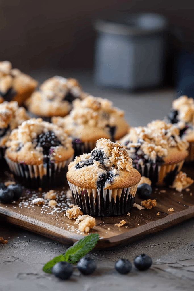 Delicious Mini Blueberry Muffins with Streusel Topping