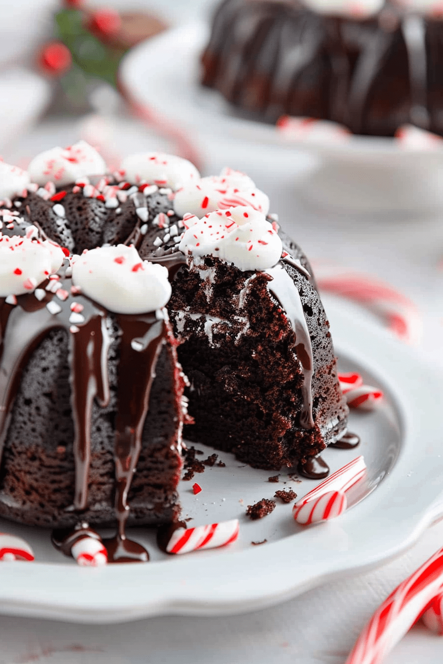 Delicious Mini Peppermint Hot Chocolate Bundt Cakes Recipe