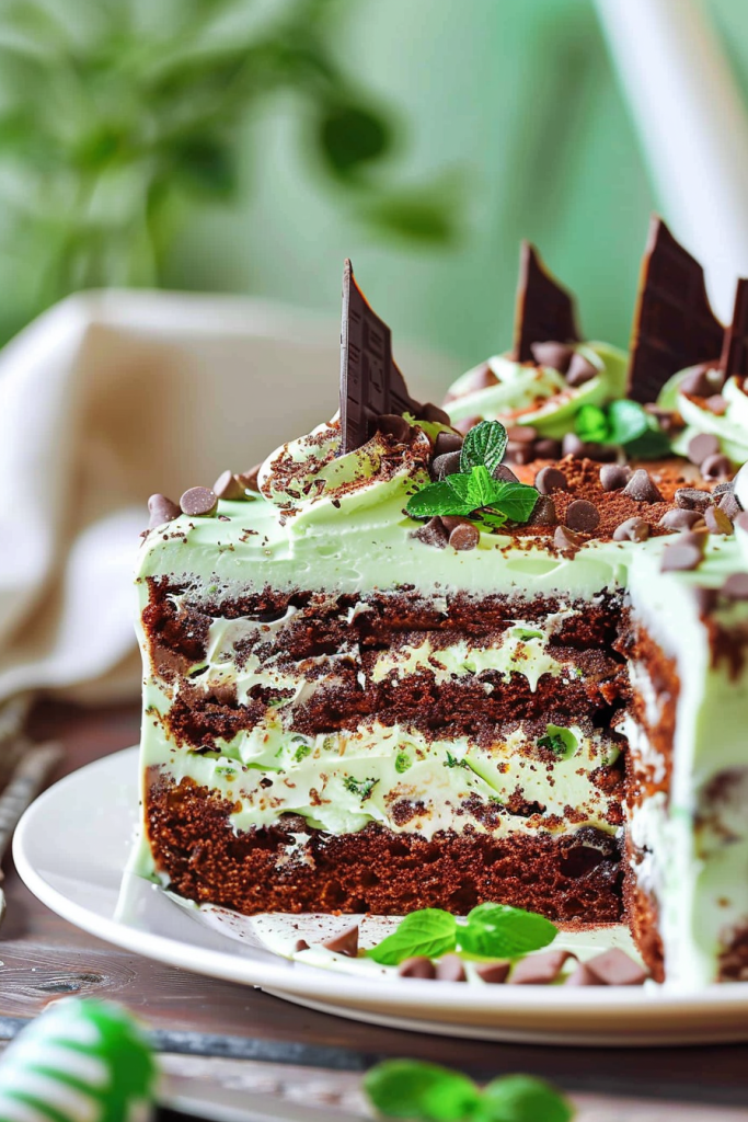 Delicious Mint Chocolate Chip Cake