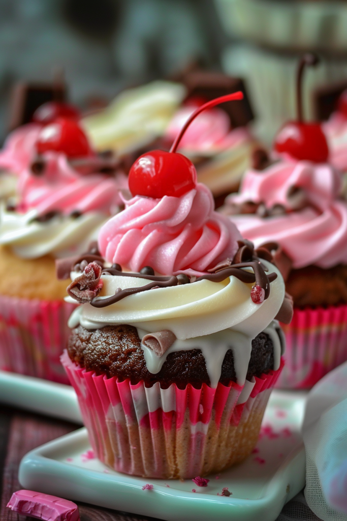 Delicious Neapolitan Cupcakes