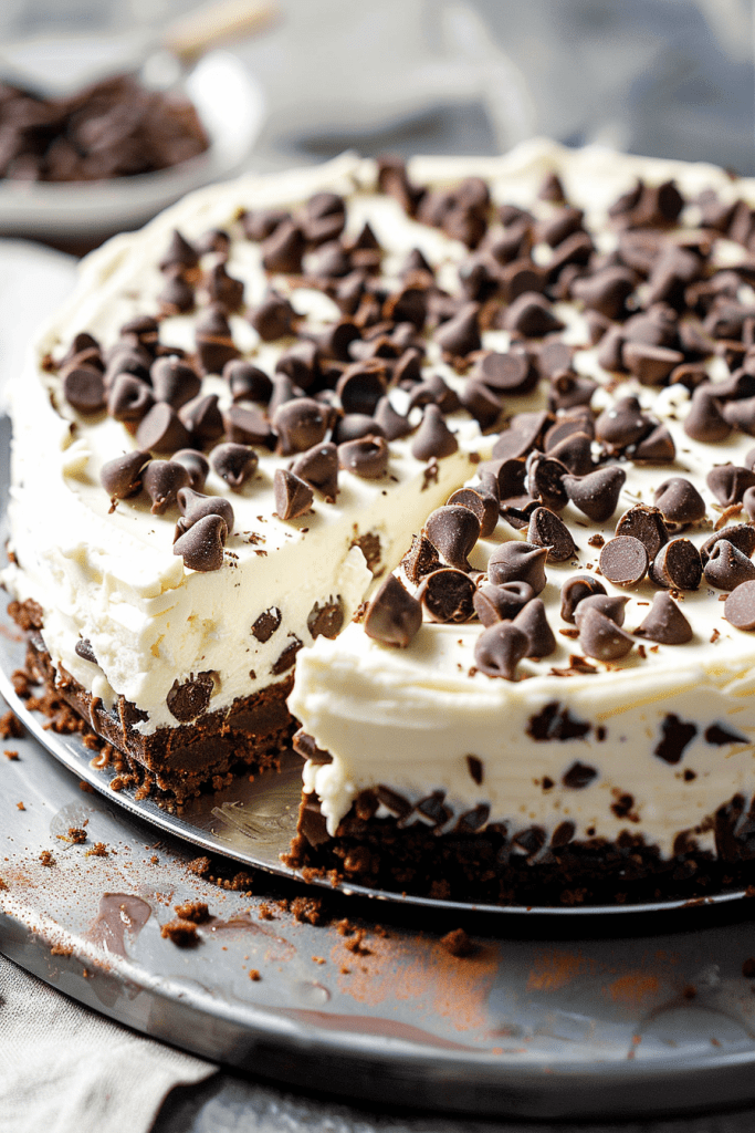 Delicious No-Bake Chocolate Chip Cheesecake