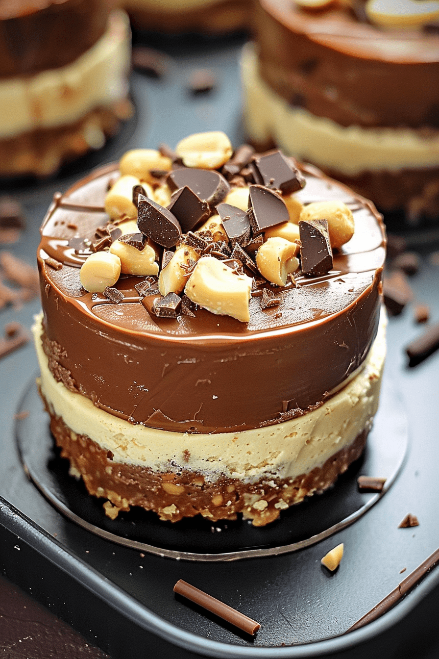 Delicious No-Bake Chocolate Peanut Butter Mini Cheesecake Recipe