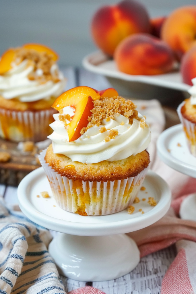 Delicious Peach Cobbler Cupcakes