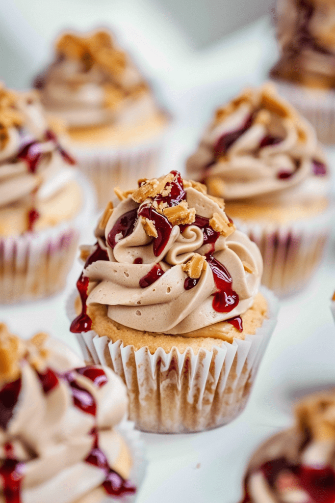 Delicious Peanut Butter and Jelly Cupcakes