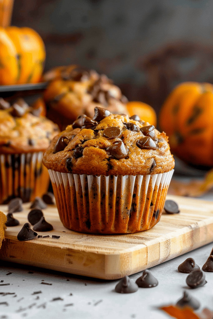 Delicious Pumpkin Banana Chocolate Chip Muffins