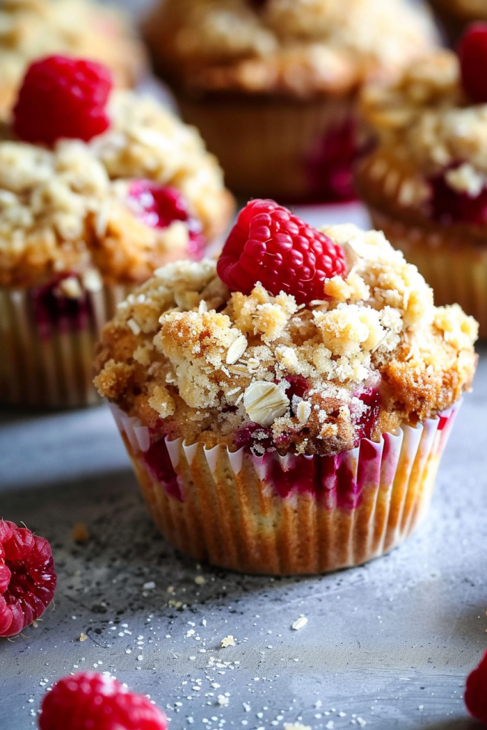 Delicious Raspberry Crumb Muffin