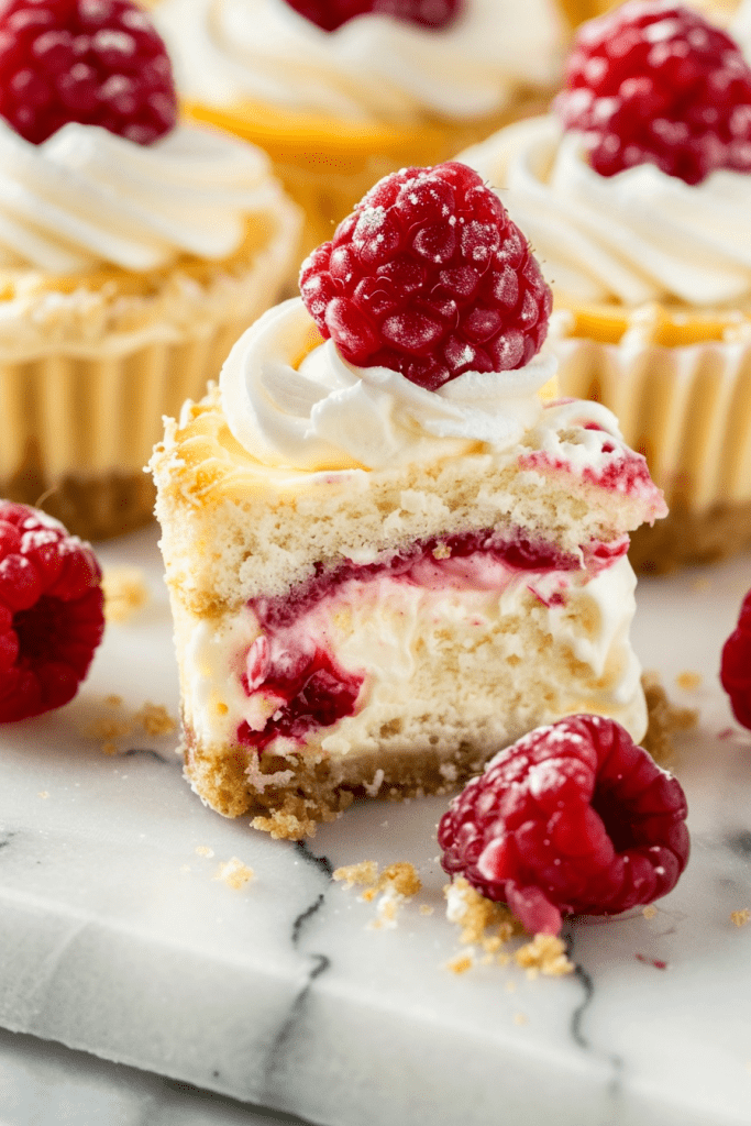 Delicious Raspberry Swirl Mini Cheesecakes