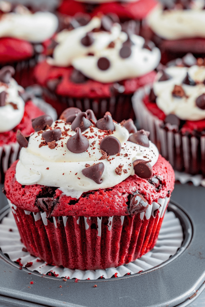 Delicious Red Velvet Chocolate Chip Muffins