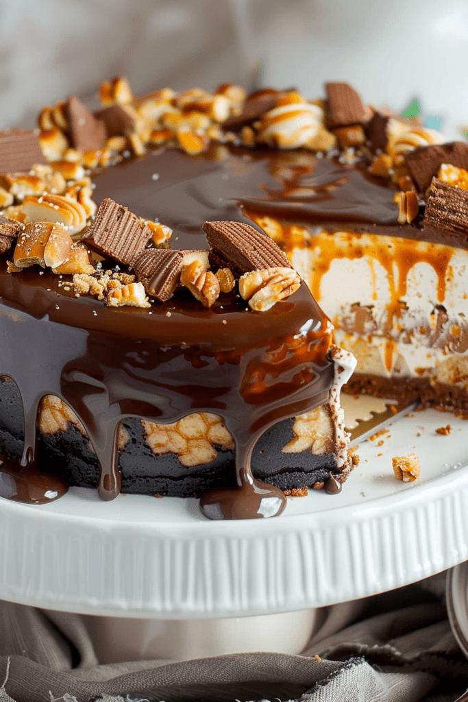 Delicious Snickers Cheesecake