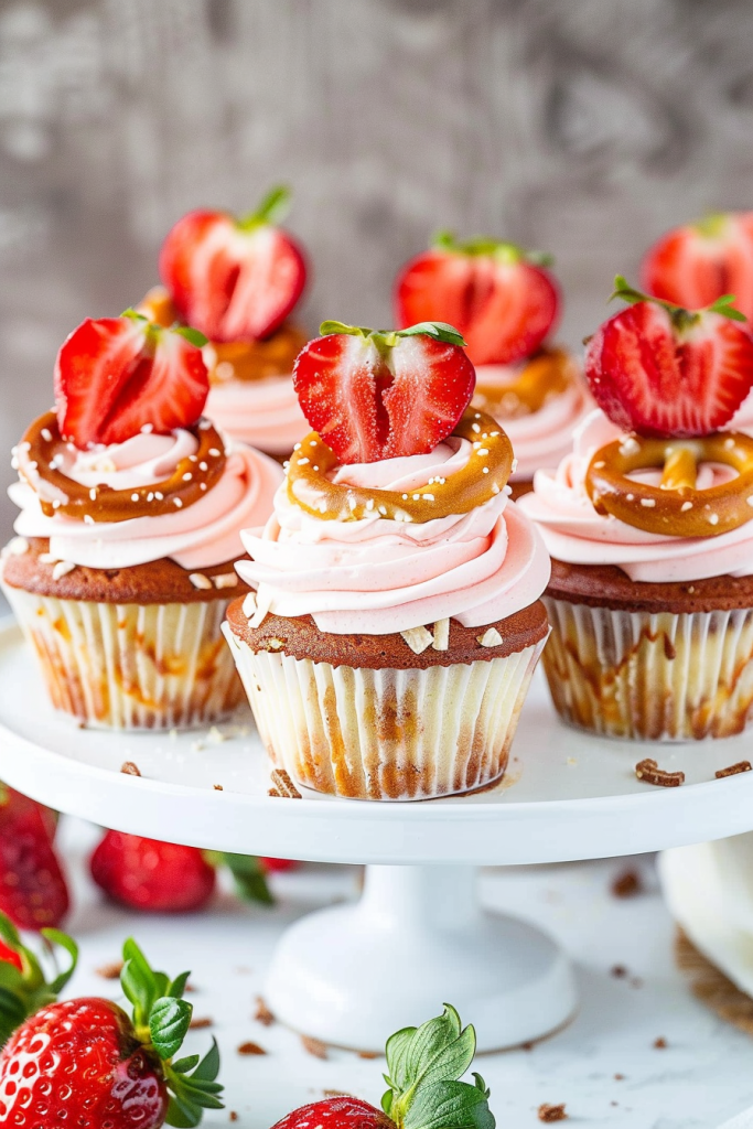 Delicious Strawberry Pretzel Salad Cupcakes