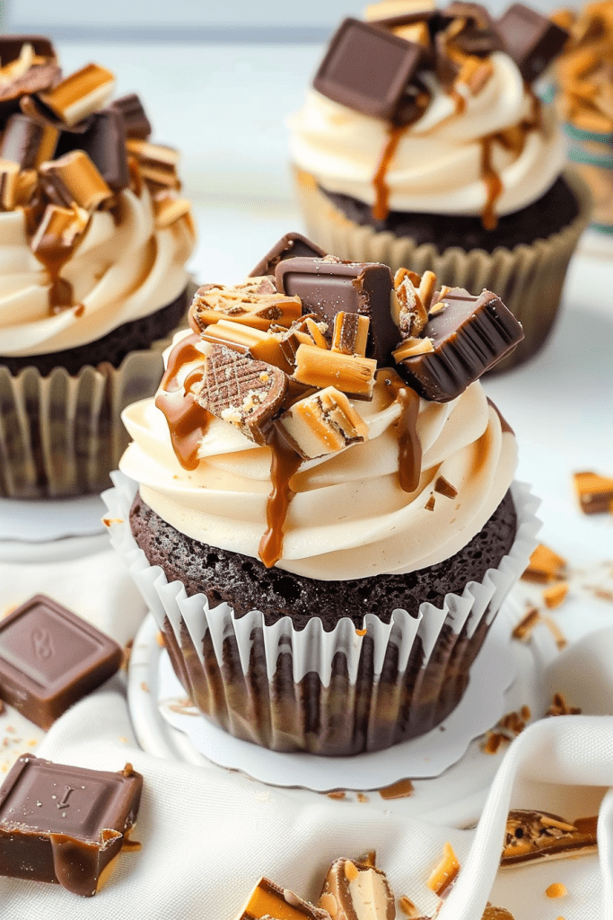 Delicious Ultimate Snickers Cupcakes