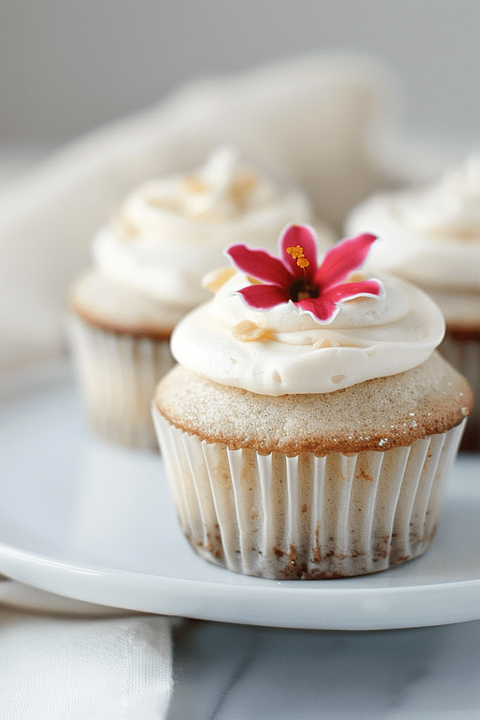 Delicious Vanilla Bean White Velvet Cupcakes with Buttercream