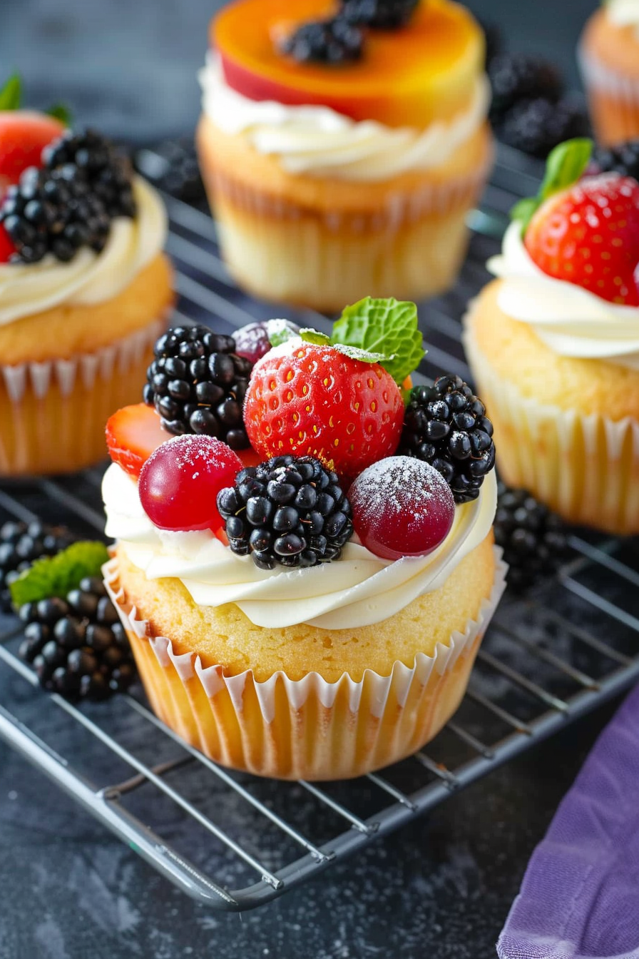 Fruit Tart Vanilla Cupcakes Recipe