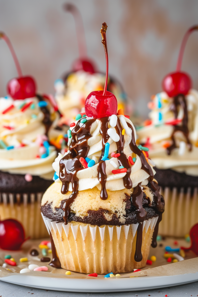 Delicious Ice Cream Sundae Cupcakes Recipe