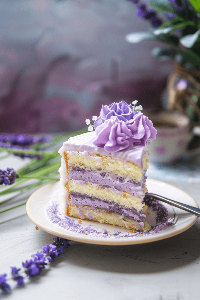 Lavender Cakes with Whipped Cream Cheese Frosting