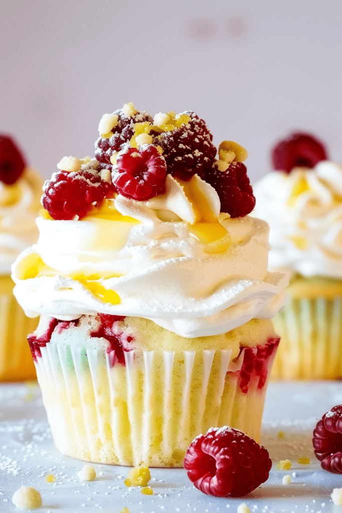 Lemon and Raspberry Pavlova Cupcakes