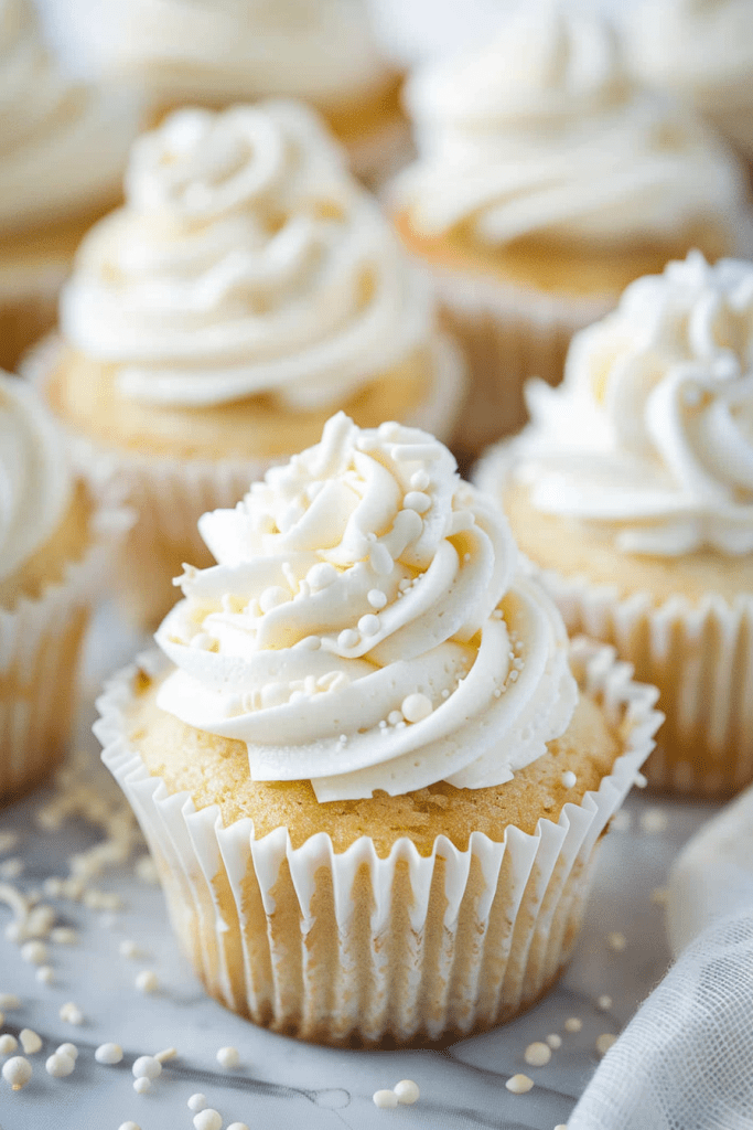 Light and Moist White Cream Cupcakes