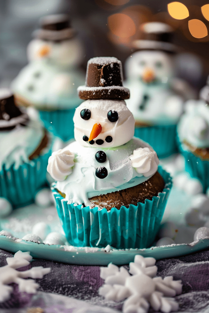 Melting Snowman Cupcake