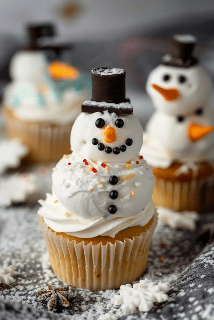 Melting Snowman Cupcake