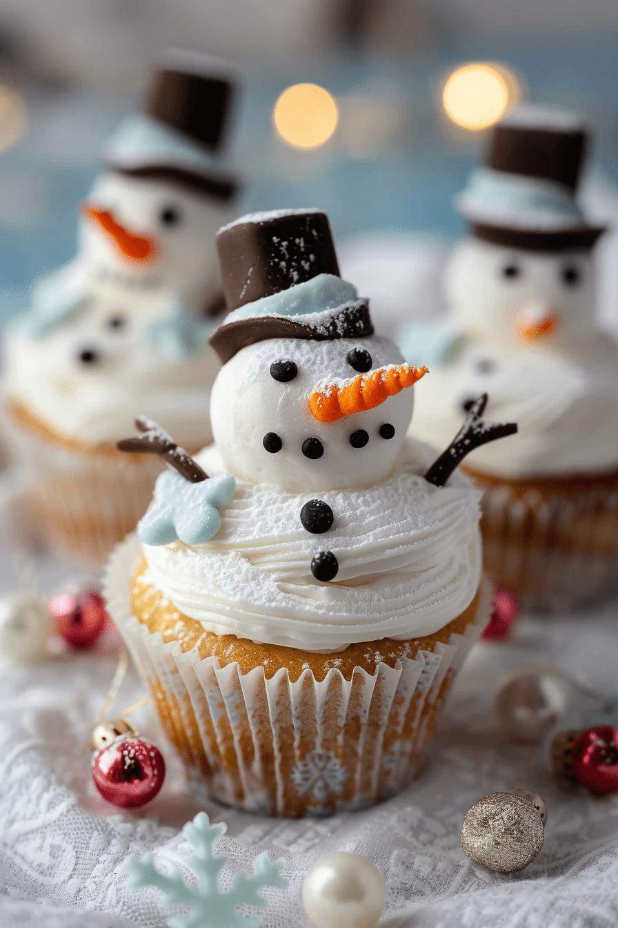 Melting Snowman Cupcakes Recipe