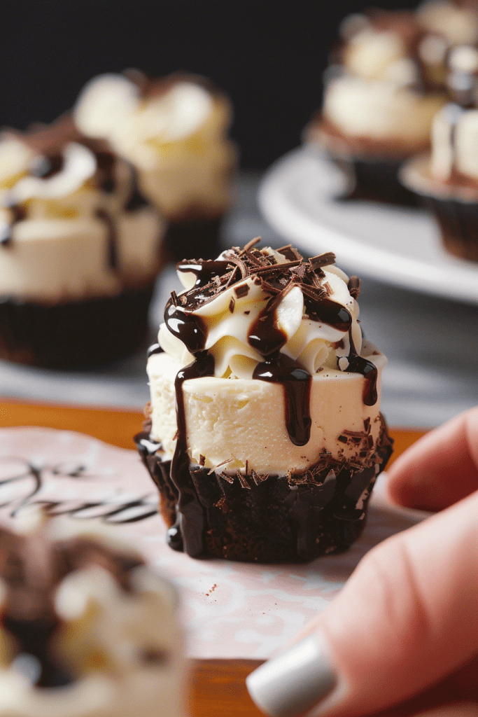 Mini Baileys Chocolate Cheesecakes