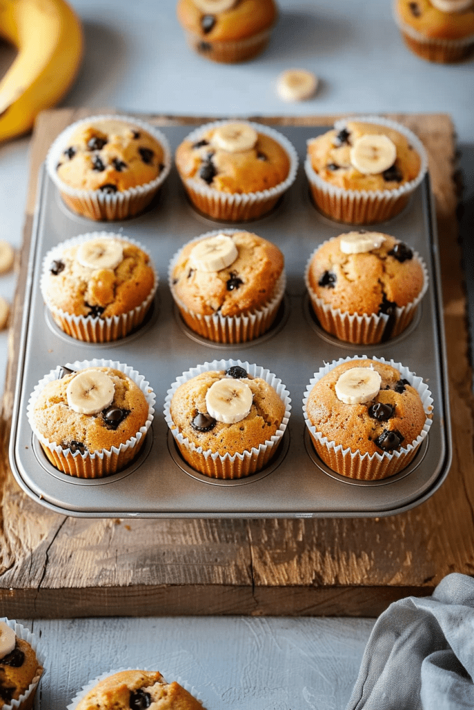 Mini Banana Chocolate Chip Muffins