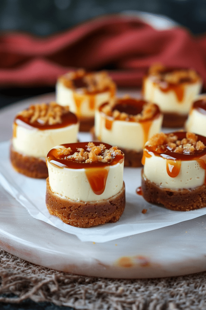 Mini Cheesecakes with Salted Caramel