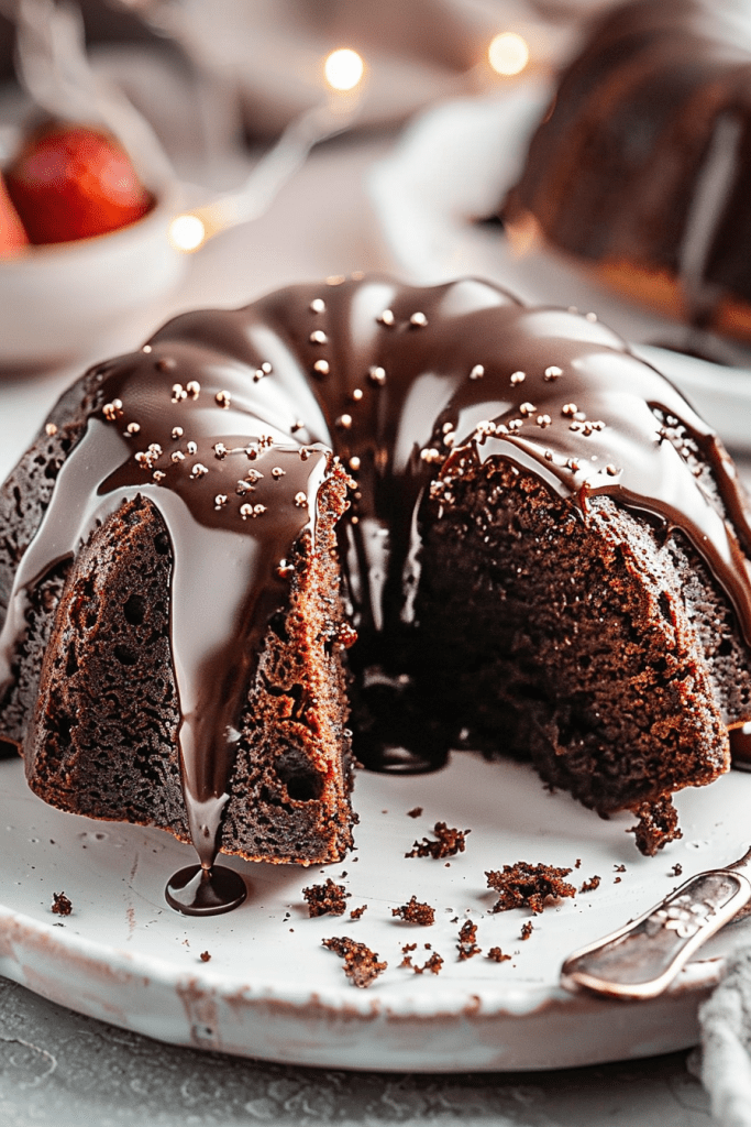 Mini Chocolate Ganache Bundt Cake