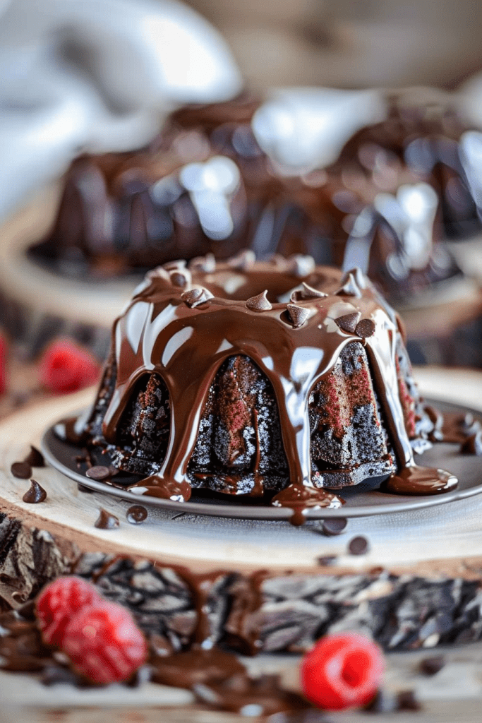 Mini Chocolate Ganache Bundt Cakes Recipe