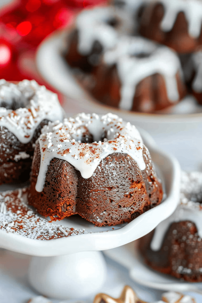 Mini Gingerbread Bundt Cakes