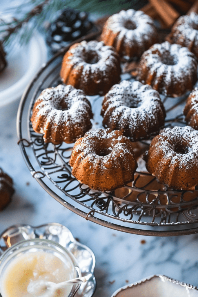 Mini Gingerbread Bundt Cakes